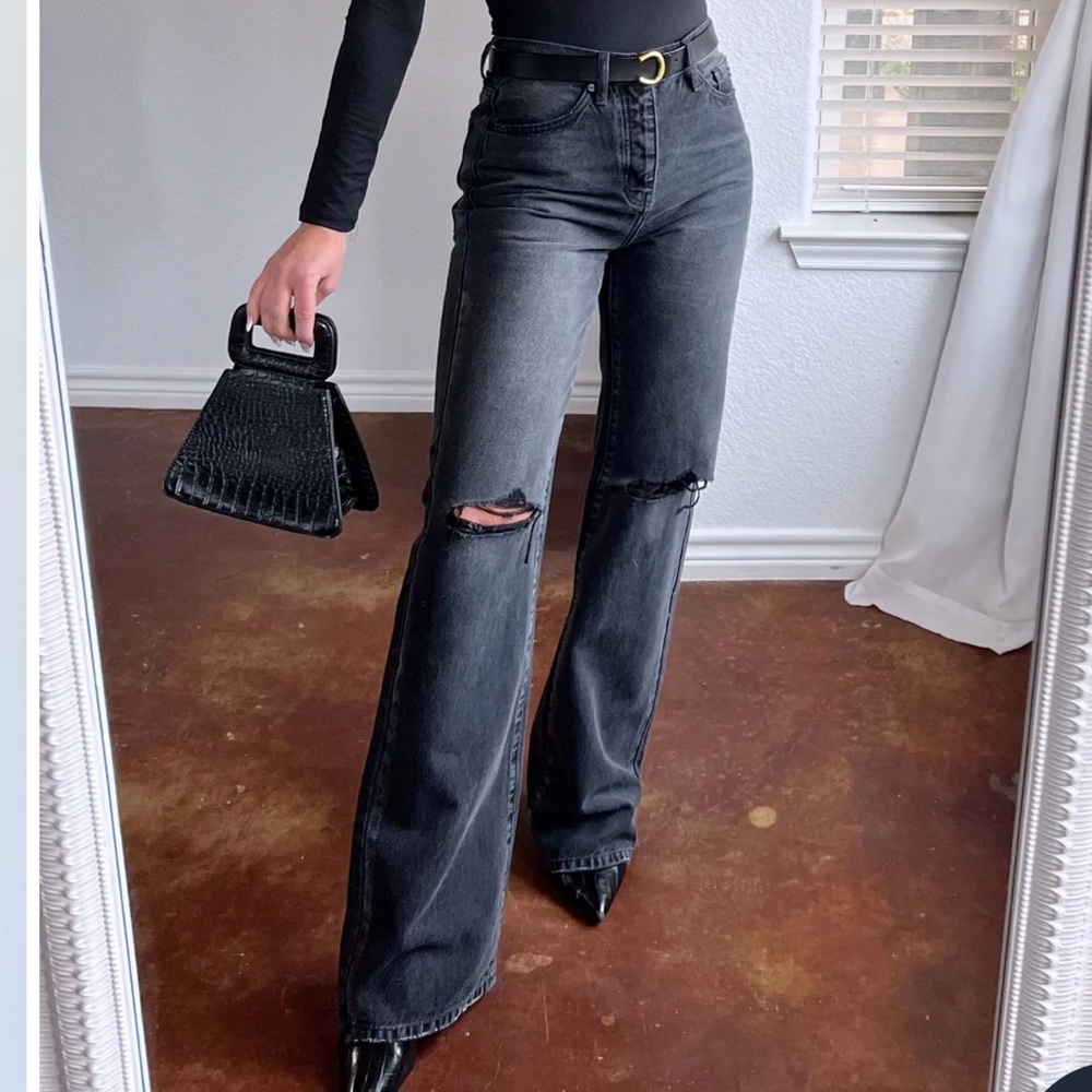 BRAND NEW KAN CAN BLACK DENIM JEANS